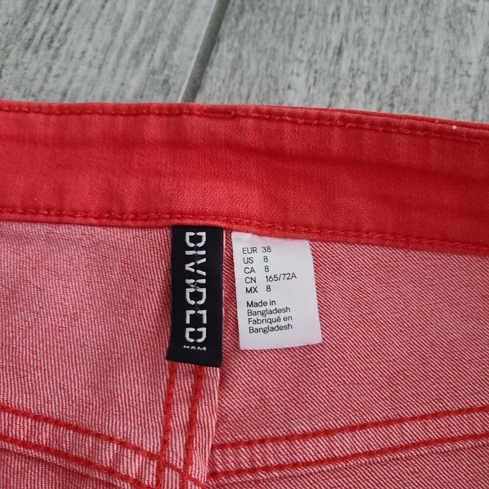 H&M Divided Skinny Jeans Women’s Size 8 Red - Picture 9 of 11